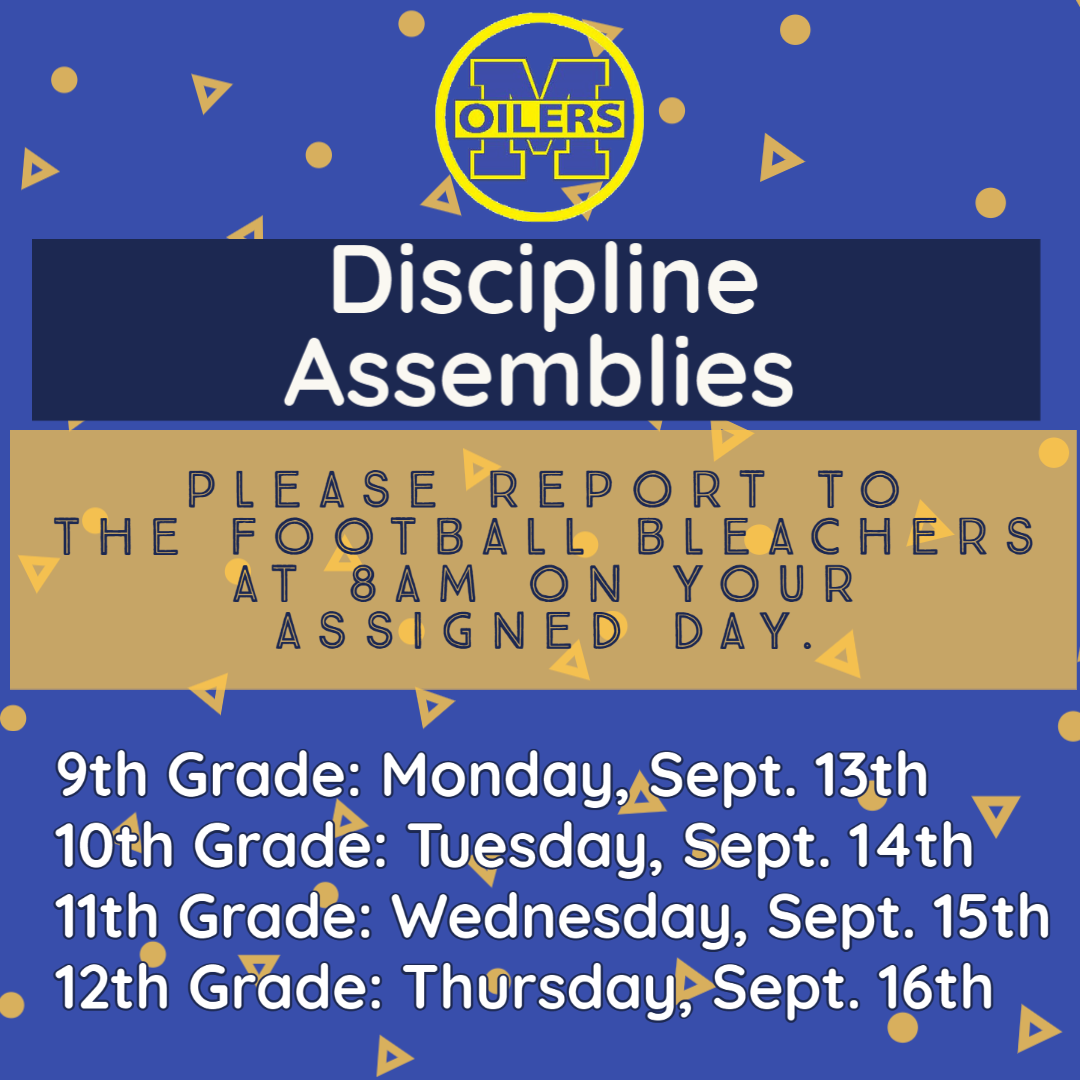discipline assembly schedule