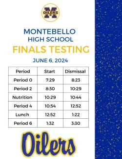 FINALS SCHEDULE June 6th