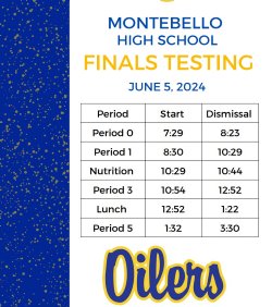 FINALS SCHEDULE June 5th